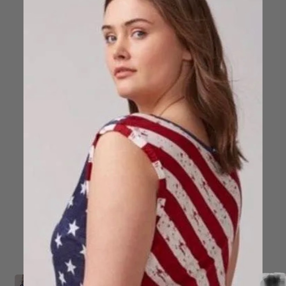 Lane Bryant blue stars and red white stripes tank - Picture 3 of 7